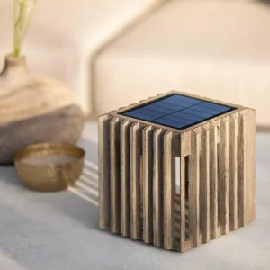 Les Jardins Lampe solaire de table à LED Verti, gris teck, 3.000 K, 300 lm^ Lampes Décoratives
