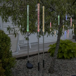 STAR TRADING Lampe solaire LED Bubbly en lot de 3, multicolore^ Lampes Décoratives