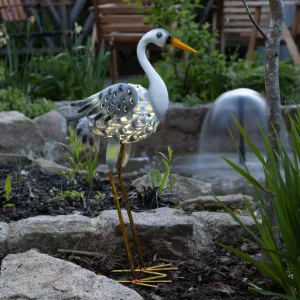STAR TRADING Lampe solaire LED Heron, figurine de héron^ Lampes Décoratives