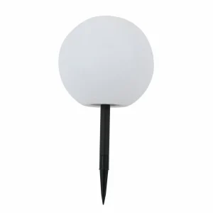 Lindby Lampe solaire LED Lago, Ø 30 cm, boule, piquet de terre, blanc^ Lampes Décoratives