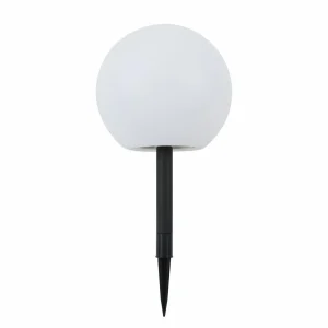 Lindby Lampe solaire LED Lago, Ø 25 cm, boule, piquet de terre, blanc^ Lampes Décoratives