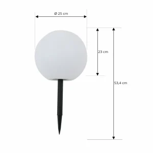 Lindby Lampe solaire LED Lago, Ø 30 cm, boule, piquet de terre, blanc^ Lampes Décoratives