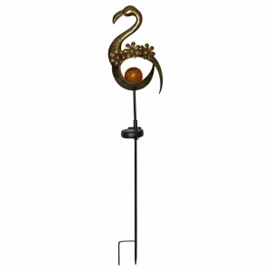 STAR TRADING Lampe solaire LED Melilla Bird forme flamand rose^ Lampes Décoratives