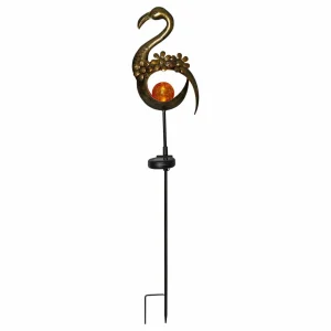 STAR TRADING Lampe solaire LED Melilla Bird forme flamand rose^ Lampes Décoratives