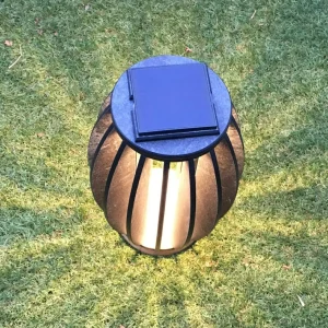 Les Jardins Lampe solaire LED Pastek en teck avec capteur^ Lampes Décoratives