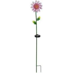 STAR TRADING Lampe solaire LED Pink Daisy en forme de fleur^ Lampes Décoratives
