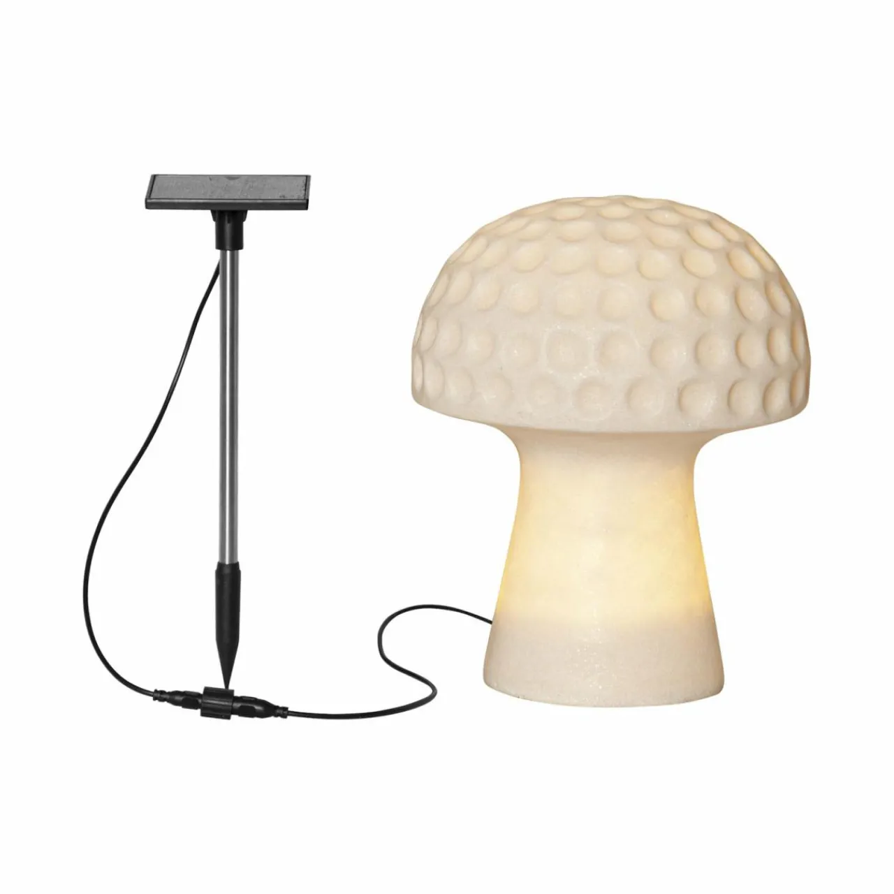 STAR TRADING Lampe solaire LED Sandy, 24 cm, blanc, plastique, forme de champignon^ Lumière De Noël