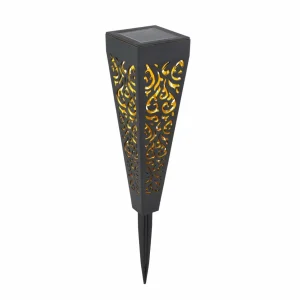 Globo Lampe sur piquet LED solaire 33578-3, noir, plastique, 3 pièces^ Lampes Décoratives