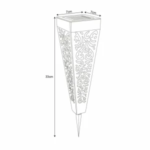 Globo Lampe sur piquet LED solaire 33578-3, noir, plastique, 3 pièces^ Lampes Décoratives