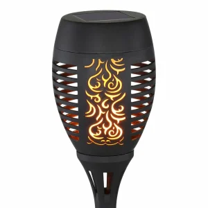 Globo Lampe sur piquet LED solaire 33535-2, torche, noir, lot de 2^ Lampes Décoratives