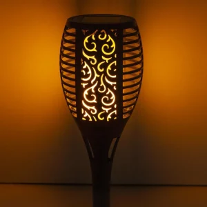 Globo Lampe sur piquet LED solaire 33077 Torche, noir, plastique^ Lampes Décoratives