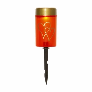 STAR TRADING Lampe sur piquet LED solaire Hearty, rouge/or, 12 cm plastique^ Lampes Décoratives