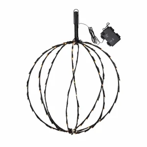 STAR TRADING Lampe sur piquet LED Sphere, Ø 40 cm, noir Métal Batterie^ Lampes Décoratives
