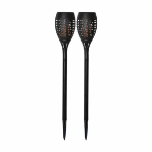 STAR TRADING Lampe sur piquet solaire LED Flame, lot de 2^ Lampes Décoratives
