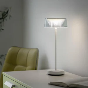 JUST LIGHT. Lampe table batterie LED Dora, dim, IP44, blanche^ Lampes Décoratives
