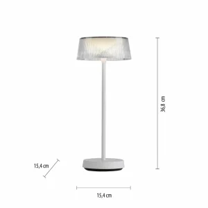JUST LIGHT. Lampe table batterie LED Dora, dim, IP44, blanche^ Lampes Décoratives