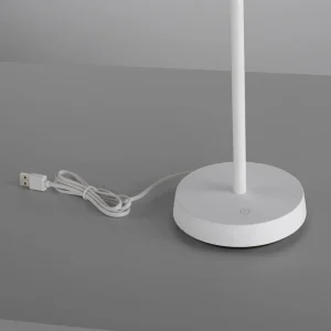 JUST LIGHT. Lampe table batterie LED Dora, dim, IP44, blanche^ Lampes Décoratives