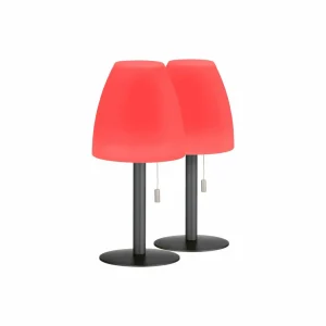 FH Lighting Lampe table batterie LED Fiumara noire/blanche x2^ Lampes Décoratives