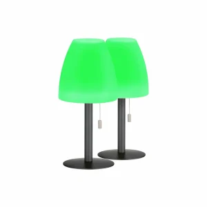 FH Lighting Lampe table batterie LED Fiumara noire/blanche x2^ Lampes Décoratives