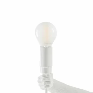 SELETTI Lampe table déco LED Monkey Lamp, blanc, assis^ Lampes Décoratives