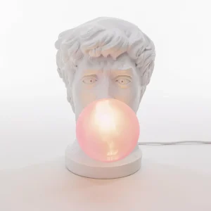 SELETTI Lampe table déco LED Wonder Times, blanc/rose^ Lampes Décoratives