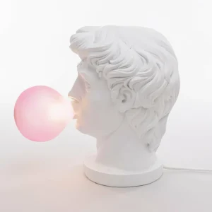 SELETTI Lampe table déco LED Wonder Times, blanc/rose^ Lampes Décoratives