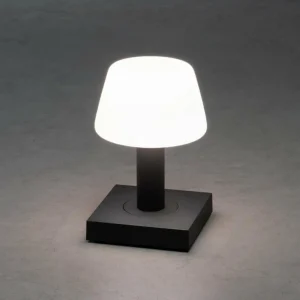 Konstsmide Lampe table LED Monaco, batterie, gris foncé^ Lampes Décoratives