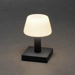Konstsmide Lampe table LED Monaco, batterie, gris foncé^ Lampes Décoratives