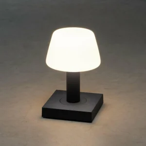 Konstsmide Lampe table LED Monaco, batterie, gris foncé^ Lampes Décoratives