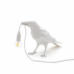 SELETTI Lampe terrasse déco LED Bird Lamp en attente blanc^ Lampes Décoratives