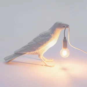 SELETTI Lampe terrasse déco LED Bird Lamp en attente blanc^ Lampes Décoratives