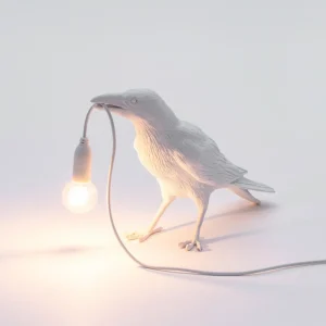 SELETTI Lampe terrasse déco LED Bird Lamp en attente blanc^ Lampes Décoratives