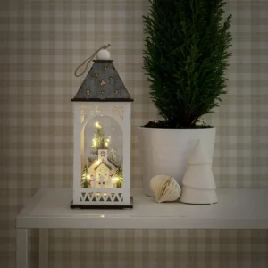 Konstsmide Christmas Lanterne déco LED avec église en hiver^ Lumière De Noël