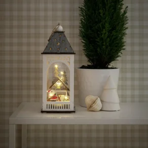 Konstsmide Christmas Lanterne déco LED avec maison et père Noël^ Lumière De Noël
