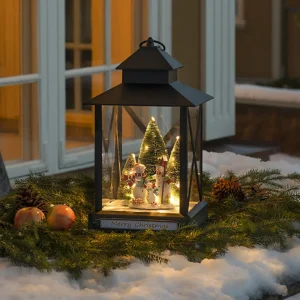 Konstsmide Christmas Lanterne déco LED Bonshommes neige noir IP44 42 cm^ Lumière De Noël