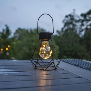 STAR TRADING Lanterne déco solaire LED Eddy avec abat-jour cage^ Lampes Décoratives