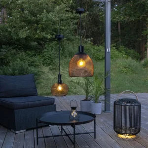 STAR TRADING Lanterne déco solaire LED Eddy avec abat-jour cage^ Lampes Décoratives