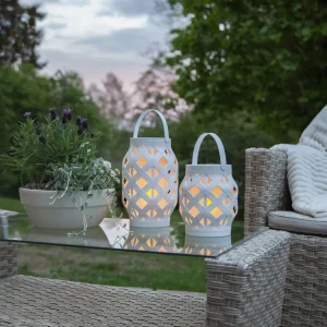 STAR TRADING Lanterne LED Flame Lantern, blanche, hauteur 16 cm^ Lampes Décoratives