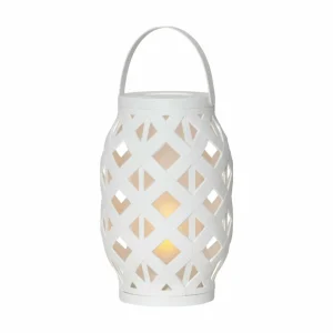 STAR TRADING Lanterne LED Flame Lantern, blanche, hauteur 23 cm^ Lampes Décoratives