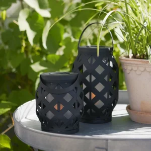 STAR TRADING Lanterne LED Flame Lantern, noire, hauteur 23 cm^ Lampes Décoratives
