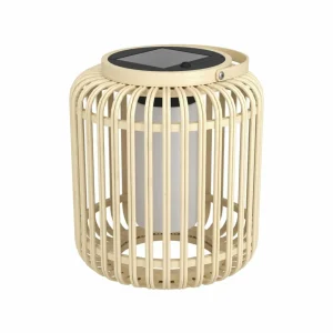 EGLO Lanterne LED solaire Marliano, bois clair, bois^ Lampes Décoratives