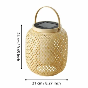 EGLO Lanterne LED solaire Marliano, bois clair, bois^ Lampes Décoratives