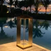 Les Jardins Lanterne solaire à LED Teckinox, teck/acier, 65,5cm^ Lampes Décoratives