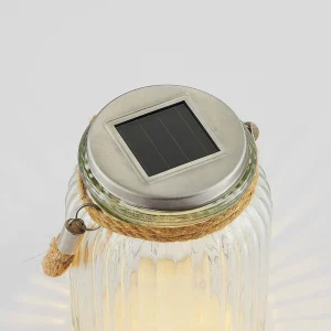 Lindby Lanterne solaire LED Farid en verre^ Lampes Décoratives