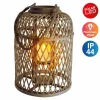 Näve Lanterne solaire LED Panier, bambou, 38 cm, brune^ Lampes Décoratives