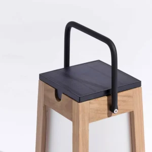 Les Jardins Lanterne solaire LED Tecka portable, teck 25 cm^ Lampes Décoratives