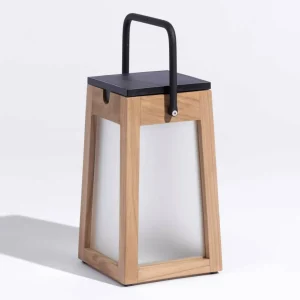 Les Jardins Lanterne solaire LED Tecka portable, teck 25 cm^ Lampes Décoratives