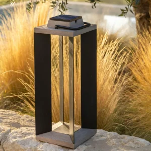 Les Jardins Lanterne solaire Teckalu, Duratek/alu noir 65,5 cm^ Lampes Décoratives