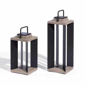 Les Jardins Lanterne solaire Teckalu, Duratek/alu noir 45,5 cm^ Lampes Décoratives