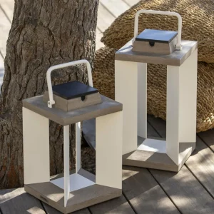 Les Jardins Lanterne solaire Teckalu, Duratek/blanche 65,5 cm^ Lampes Décoratives